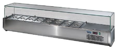 Saladette à Poser professionnelle avec vitrage 8 bacs GN 1/3 positive - Sofraca - VR2033V Saladette à Poser professionnelle avec vitrage 8 bacs GN 1/3 positive - Sofraca - VR2033V