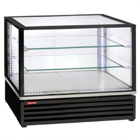 Vitrine comptoir présentation ventilé 3 niveaux noire longueur 785 mm - Diamond Promo - VRDP-B1-R2 Vitrine comptoir présentation ventilé 3 niveaux noire longueur 785 mm - Diamond Promo - VRDP-B1-R2