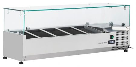 Vitrine réfrigérée à ingrédients couvercle verre 5 bacs GN 1/4 +2/+8°C - Coolhead - VRX 12/33