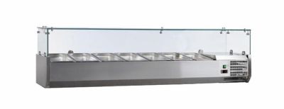 Saladette  poser  vitre droiteinox+2/+8cverre droit 7 gn1/3-150 non compris