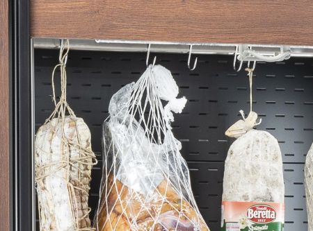 Vitrine murale réfrigérée boucherie grise avec barre à viande +0/+2°C longueur 1510 mm - Coolhead - VS 15