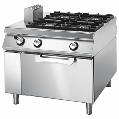 Cuisinire gaz avec four gaz statique tableau de commande double face avec 4 foyers