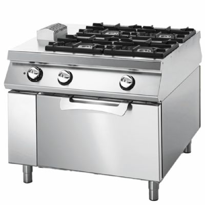 Cuisinire gaz avec four lectrique statique triphas 4 brleurs