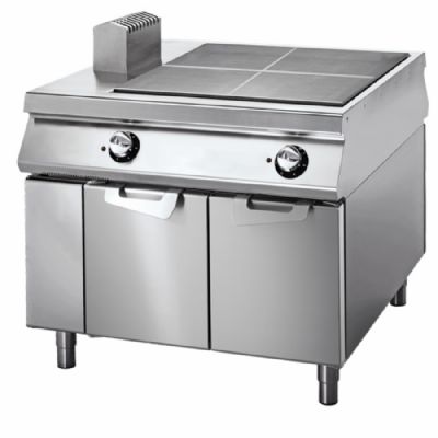 Plaque de cuisson coup de feu électrique triphasé sur coffre avec portes puissance 13,6 kW Plaque de cuisson coup de feu électrique triphasé sur coffre avec portes puissance 13,6 kW