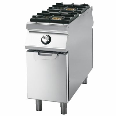 Cuisinire gaz sur coffre avec portes avec 2 foyers puissance 13 kW