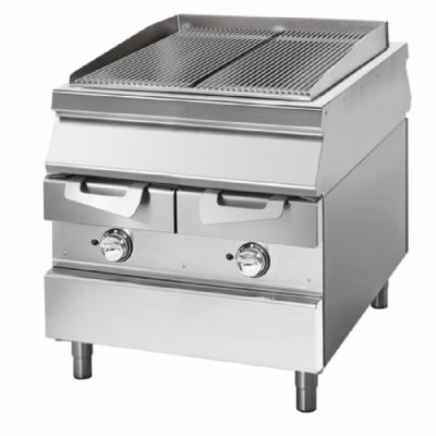 Grillade gaz sur support inox pour viandes et poissons avec surface 720x640 mm