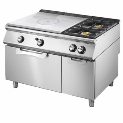 Plaque coup de feu gaz sur four gaz statique GN 2/1 avec 2 foyers Plaque coup de feu gaz sur four gaz statique GN 2/1 avec 2 foyers