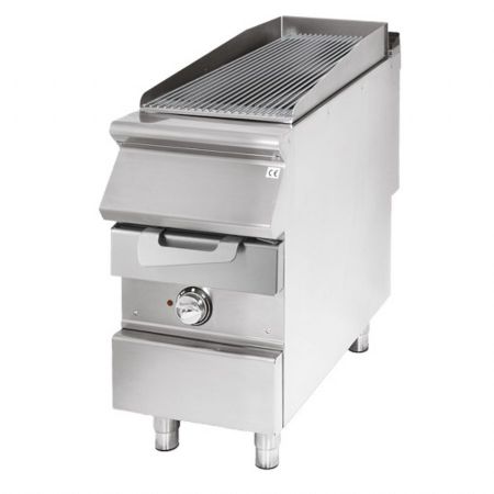Grill pierre de lave profondeur 700 électrique zone cuisson inox viande poisson Triphasé 400x730x870 mm - Virtus - VS7040GRACQE