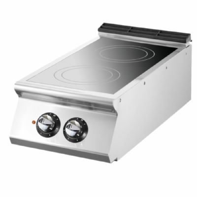 Plaque induction triphasée à poser 2 foyers diamètre 220 mm puissance 7 kW Plaque induction triphasée à poser 2 foyers diamètre 220 mm puissance 7 kW