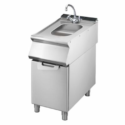 Évier inox sur coffre 2 portes - format 730 x 400 x 870 mm Évier inox sur coffre 2 portes - format 730 x 400 x 870 mm