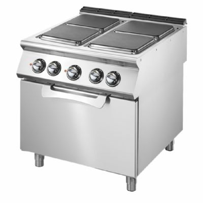 Cuisinière électrique avec four électrique statique GN 2/1 - 4 plaques en fonte - puissance 16,4 kW Cuisinière électrique avec four électrique statique GN 2/1 - 4 plaques en fonte - puissance 16,4 kW