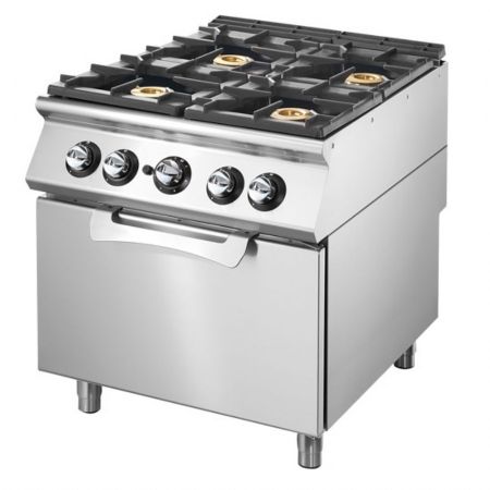 Fourneau profondeur 700 sur four gaz statique GN 2/1, 4 brûleurs Gaz - Virtus - VS7080CFG Fourneau profondeur 700 sur four gaz statique GN 2/1, 4 brûleurs Gaz - Virtus - VS7080CFG