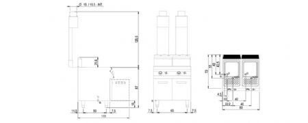 Cuiseur à pâte gaz, 2 bacs GN 2/3, capacité 2 x 26 litres - Virtus - VS7080CPGS