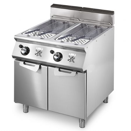 Cuiseur à pâte gaz, 2 bacs GN 2/3, capacité 2 x 26 litres - Virtus - VS7080CPGS