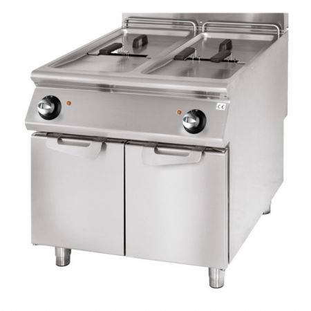 Friteuse cuisine pro profondeur 700 triphasé, capacité 2 x 17 litres, 33 kW - Virtus - VS7080FRE17X Friteuse cuisine pro profondeur 700 triphasé, capacité 2 x 17 litres, 33 kW - Virtus - VS7080FRE17X