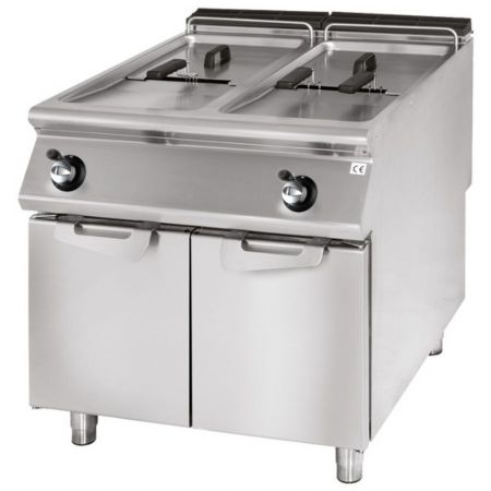 Friteuse cuisine pro profondeur 700 gaz, capacité 2 x 13 litres, puissance 24 kW - Virtus - VS7080FRGS13 Friteuse cuisine pro profondeur 700 gaz, capacité 2 x 13 litres, puissance 24 kW - Virtus - VS7080FRGS13
