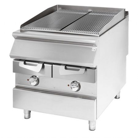 Grill pierre de lave profondeur 700 électrique zone cuisson inox viande poisson Triphasé 800x730x870 mm - Virtus - VS7080GRACQE