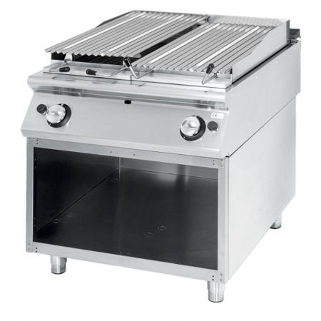 Grill pierre de lave profondeur 700 Gaz zone de cuisson en inox viande et poisson 800x730x850 mm - Virtus - VS7080GRL