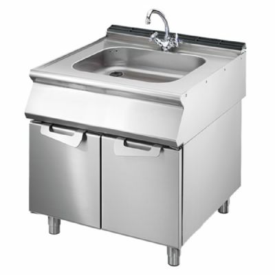 Évier inox sur coffre 2 portes format 730 x 800 x 870 mm Évier inox sur coffre 2 portes format 730 x 800 x 870 mm