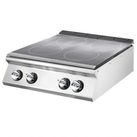Fourneau profondeur 700 électrique à poser, 4 zones de cuisson, Triphasé, 10 kW - Virtus - VS7080TPET Fourneau profondeur 700 électrique à poser, 4 zones de cuisson, Triphasé, 10 kW - Virtus - VS7080TPET