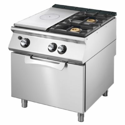 Plaque coup de feu gaz sur four gaz statique GN 2/1 avec 2 foyers Plaque coup de feu gaz sur four gaz statique GN 2/1 avec 2 foyers