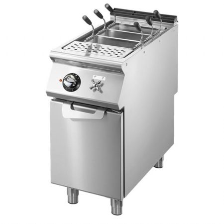 Cuiseur à pâte pro profondeur 900 électrique Triphasé, 1 bac GN 1/1, capacité 1 x 40 litres, 9 kW - Virtus - VS9040CPES