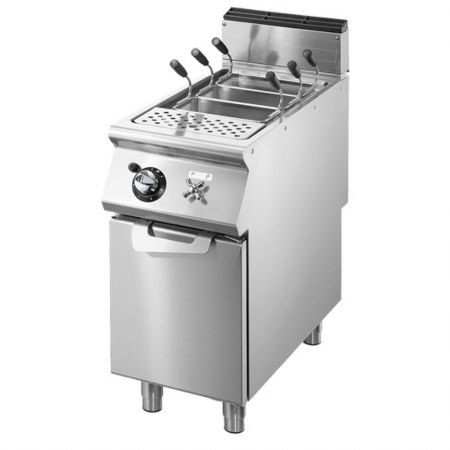 Cuiseur à pâte pro profondeur 900 gaz, 1 bac GN 1/1, capacité 1 x 40 litres, 11.8 kW - Virtus - VS9040CPGS