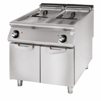 Friteuse électrique sur table inox commandes manuelles avec 2x21 L puissance 40 kW Friteuse électrique sur table inox commandes manuelles avec 2x21 L puissance 40 kW