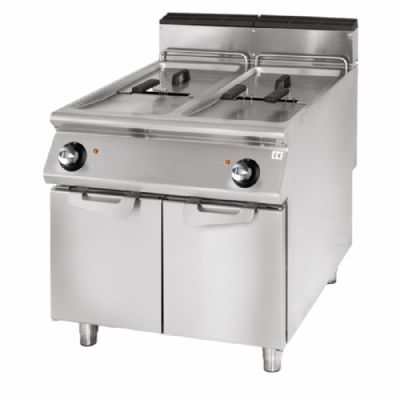Friteuse gaz sur table inox commandes manuelles avec 2x21 L - 38 kW Friteuse gaz sur table inox commandes manuelles avec 2x21 L - 38 kW