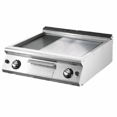 Plancha gaz top rainurée 1/3 et lisse 2/3 surface 695x610 mm Plancha gaz top rainurée 1/3 et lisse 2/3 surface 695x610 mm