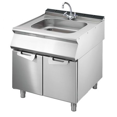 Plonge Inox 1 sur coffre 2 portes 800x900x870 mm - Virtus - VS9080LAP Plonge Inox 1 sur coffre 2 portes 800x900x870 mm - Virtus - VS9080LAP
