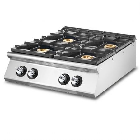 Fourneau profondeur 900 Cuisinière gaz 4 brûleurs 36 kW plateau embouti - Virtus - VS9080PCGST