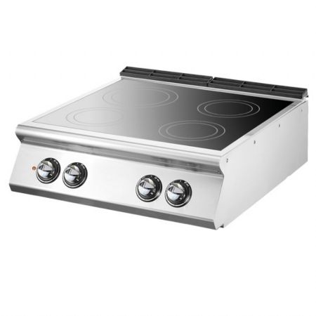 Fourneau profondeur 900 Plaque vitrocéramique 4 zones de cuisson Triphasé 13.6 kW - Virtus - VS9080PVET