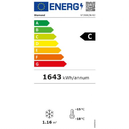 Conservateur panoramique pour surgelés 2 compresseurs, 1 température - Diamond Promo - VT200E/N-R2