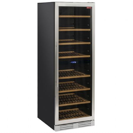 Cave à Vins Vitrine ventilée, porte en acier inox, 470 L - 2 températures - Noire - Diamond Promo - WCB/38-T2 Cave à Vins Vitrine ventilée, porte en acier inox, 470 L - 2 températures - Noire - Diamond Promo - WCB/38-T2