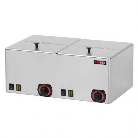 Chauffe charcuterie avec capots basculants pour 2x bacs GN 1/2 hauteur - 2,0 kW