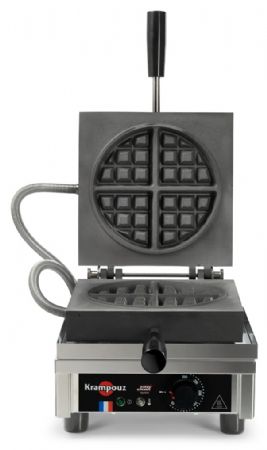 Gaufrier professionnel électrique simple gaufre ronde ouverture 90° - Krampouz - WECACCAO