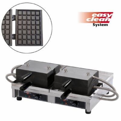 Gaufrier pro double ouverture 180° pour gaufres 5x7 - 165x247x30 mm Gaufrier pro double ouverture 180° pour gaufres 5x7 - 165x247x30 mm