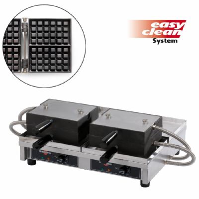 Gaufrier pro Liège Paty double 2 à 4 gaufres 2,8 kW - 158x108x26 mm Gaufrier pro Liège Paty double 2 à 4 gaufres 2,8 kW - 158x108x26 mm