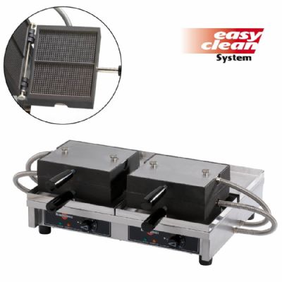 Gaufrier professionnel à poser ouverture 180° double thermostat 2800W Gaufrier professionnel à poser ouverture 180° double thermostat 2800W