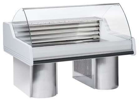 Comptoir vitrine réfrigéré poissonnerie dessus granit longueur 1500 mm - Coolhead - WFH 150