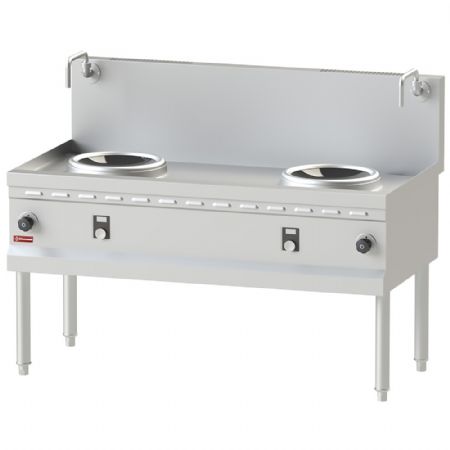 Fourneau wok professionnel Triphasé 2 zones 10 kW - Diamond - WIN2-14