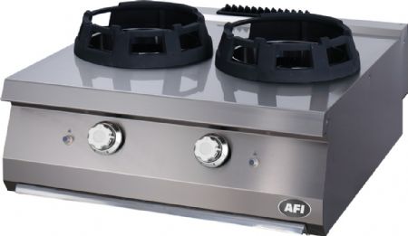 Wok  gaz 2 feux  poser - profondeur 900 mm