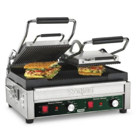 Grill de contact surface rainure 44x23cm - 3,2kW