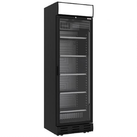 Armoire à Boissons Vitrine ventilée positive 382 litres noire avec caisson lumineux - Diverso By Diamond - WR-38CA-AB