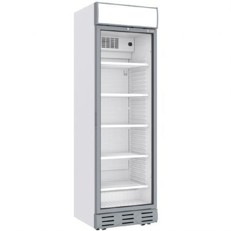 Armoire à Boissons Vitrine ventilée positive 382 litres blanche avec caisson lumineux - Diverso By Diamond - WR-38CA-AW