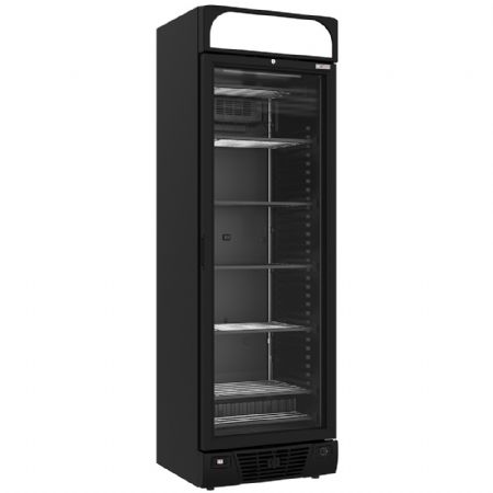 Armoire réfrigérée négative vitrée 374 litres 5 niveaux fixes avec caisson lumineux noire - Diverso By Diamond - WR-39CA-BN