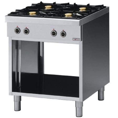 Cuisinière professionnelle 4 feux vifs sur armoire ouverte, Gaz - Diverso By Diamond - WR-4B07-64 Cuisinière professionnelle 4 feux vifs sur armoire ouverte, Gaz - Diverso By Diamond - WR-4B07-64