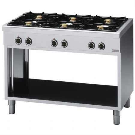 Cuisinière professionnelle 6 feux vifs sur armoire ouverte, Gaz - Diverso By Diamond - WR-6B11-66 Cuisinière professionnelle 6 feux vifs sur armoire ouverte, Gaz - Diverso By Diamond - WR-6B11-66