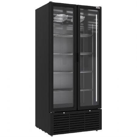 Armoire réfrigérée positive 804 L 2 portes vitrées battantes noire - Diverso By Diamond - WR-80SB-SB